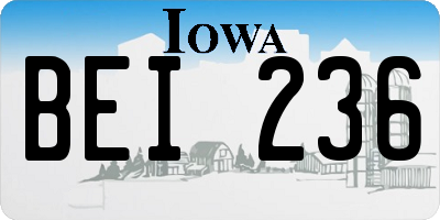 IA license plate BEI236
