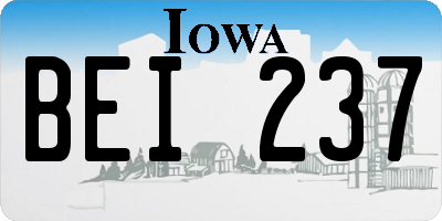 IA license plate BEI237