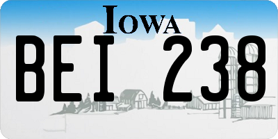 IA license plate BEI238