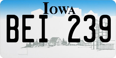 IA license plate BEI239