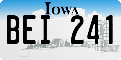 IA license plate BEI241