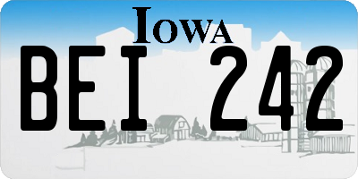 IA license plate BEI242