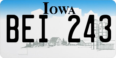IA license plate BEI243
