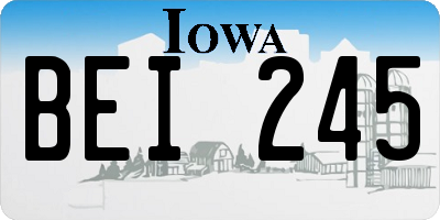 IA license plate BEI245