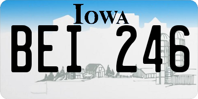IA license plate BEI246
