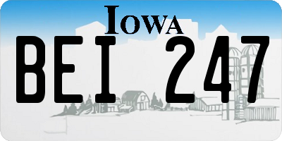 IA license plate BEI247