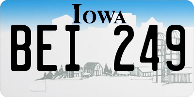 IA license plate BEI249