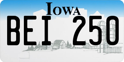 IA license plate BEI250