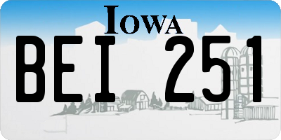 IA license plate BEI251