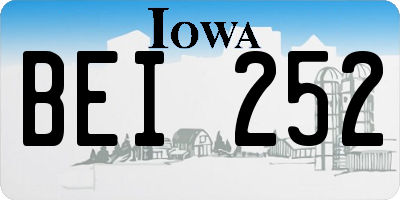 IA license plate BEI252