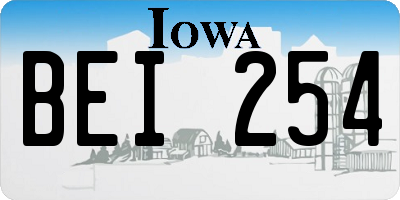 IA license plate BEI254