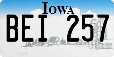 IA license plate BEI257