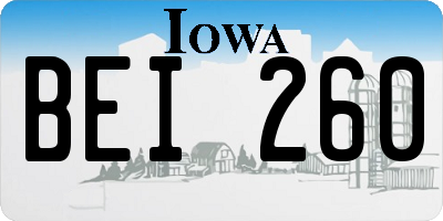 IA license plate BEI260