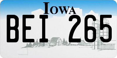 IA license plate BEI265