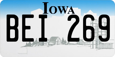IA license plate BEI269