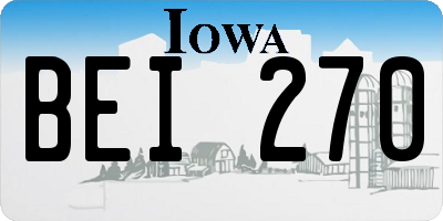 IA license plate BEI270