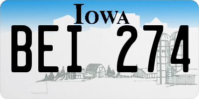 IA license plate BEI274