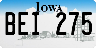 IA license plate BEI275