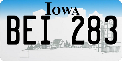 IA license plate BEI283