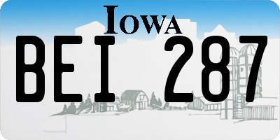 IA license plate BEI287