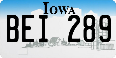 IA license plate BEI289