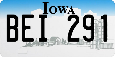 IA license plate BEI291