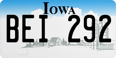 IA license plate BEI292