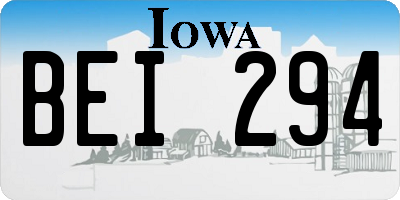 IA license plate BEI294