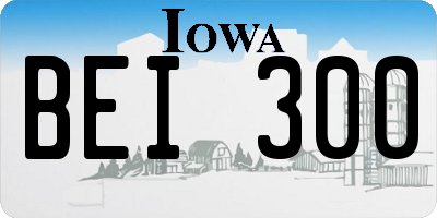IA license plate BEI300