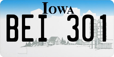 IA license plate BEI301