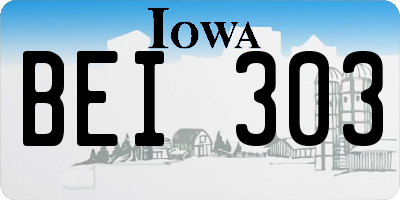 IA license plate BEI303