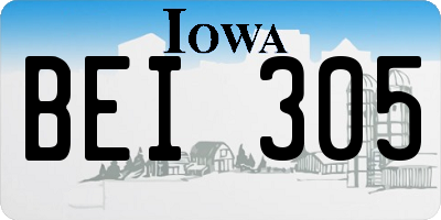 IA license plate BEI305