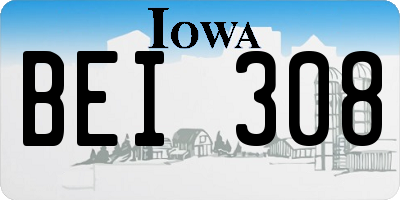 IA license plate BEI308