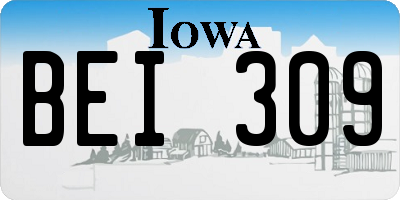 IA license plate BEI309