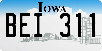 IA license plate BEI311