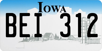 IA license plate BEI312