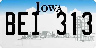 IA license plate BEI313