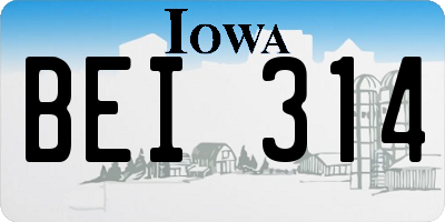 IA license plate BEI314
