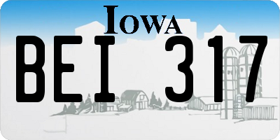 IA license plate BEI317