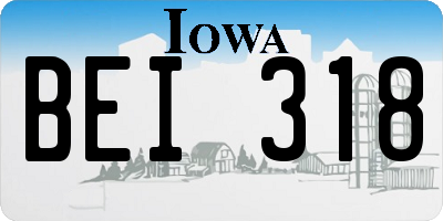 IA license plate BEI318