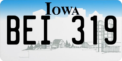 IA license plate BEI319