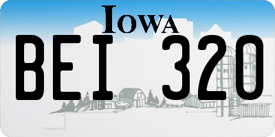 IA license plate BEI320