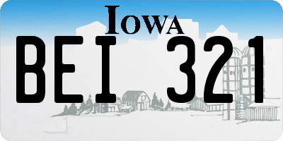 IA license plate BEI321
