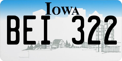 IA license plate BEI322