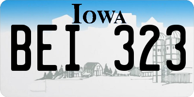 IA license plate BEI323