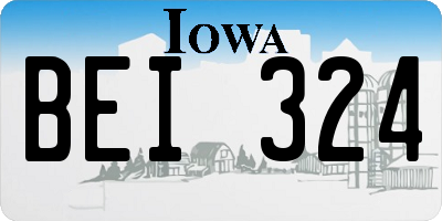 IA license plate BEI324