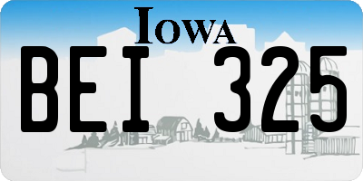 IA license plate BEI325