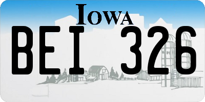 IA license plate BEI326