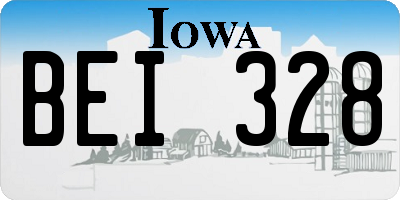 IA license plate BEI328
