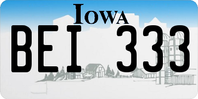 IA license plate BEI333